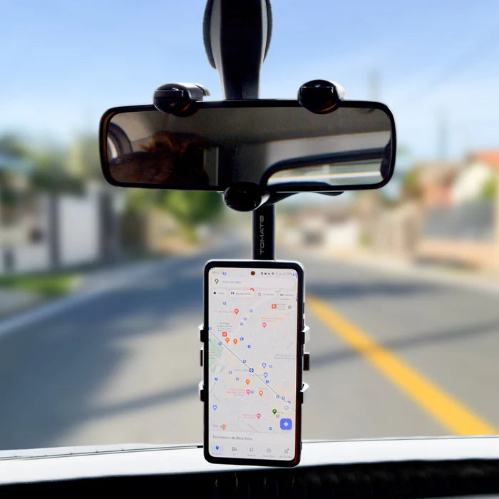 Suporte para Celular Smartphone com Apoio no Retrovisor Extensível Giro 360º